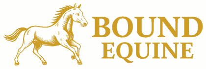 Bound Equine gold horse and wordmark